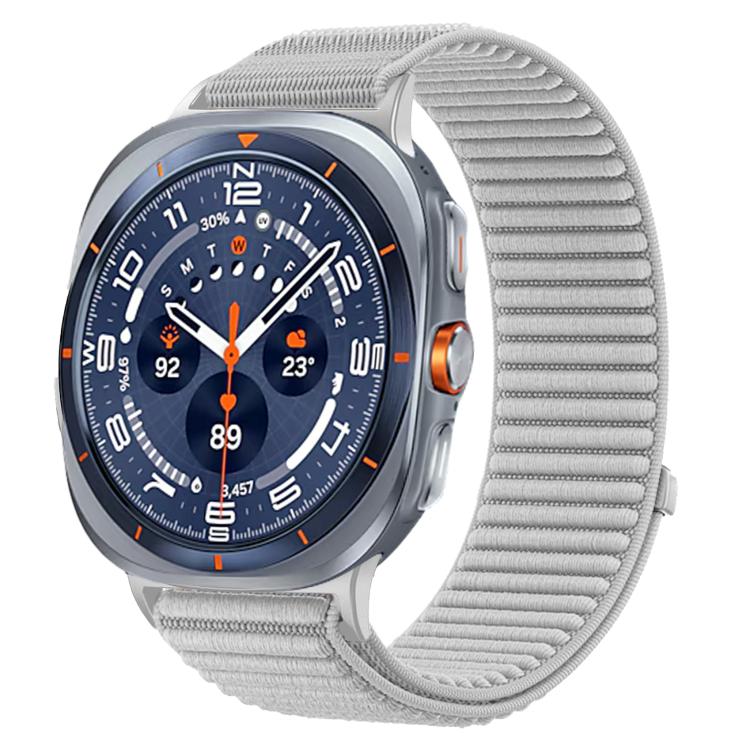 Woven Nylon Hook And Loop Fastener Metal Interface Watch Band, For Samsung Galaxy Watch Ultra 47mm / Ultra 2025