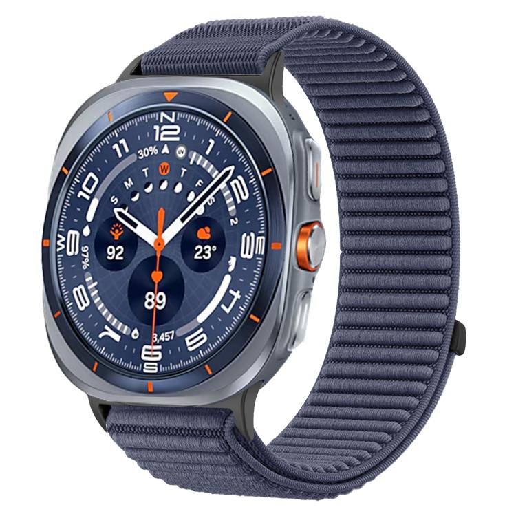 Woven Nylon Hook And Loop Fastener Metal Interface Watch Band, For Samsung Galaxy Watch Ultra 47mm / Ultra 2025