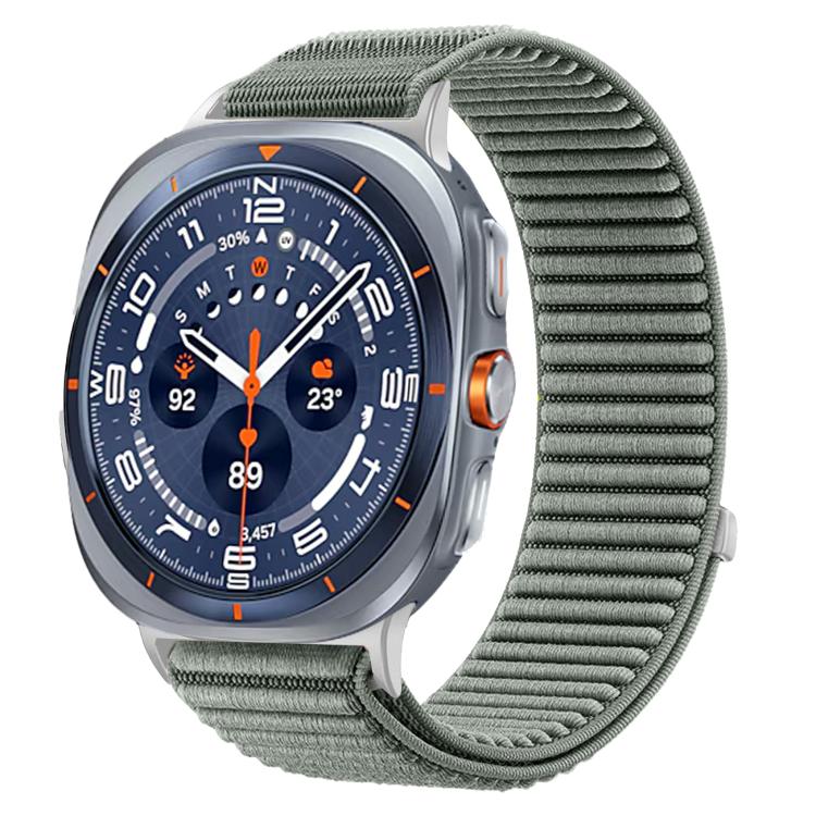 Woven Nylon Hook And Loop Fastener Metal Interface Watch Band, For Samsung Galaxy Watch Ultra 47mm / Ultra 2025