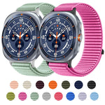 Woven Nylon Hook And Loop Fastener Metal Interface Watch Band, For Samsung Galaxy Watch Ultra 47mm / Ultra 2025