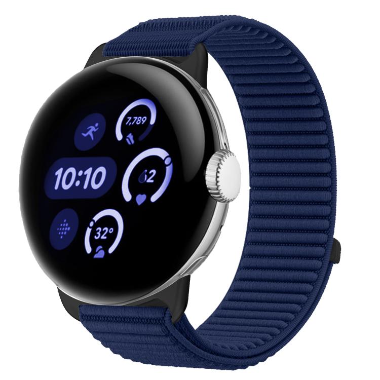Woven Nylon Hook And Loop Fastener Metal Interface Watch Band, For Google Pixel Watch 4 / Watch 3 45mm, For Google Pixel Watch 4 / 3 / 2 / 1 41mm