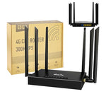 ED128 6 Antennas SIM Card Eurasia Version 4G LTE 300Mbps Wireless WiFi Home Office Router, US Plug, EU Plug