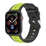 Two-Tone Vertical Stripe Silicone Watch Band, For Apple Watch 46mm / 49mm / 45mm / 44mm, For Apple Watch 42mm / 41mm / 40mm / 38mm