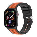 Two-Tone Vertical Stripe Silicone Watch Band, For Apple Watch 46mm / 49mm / 45mm / 44mm, For Apple Watch 42mm / 41mm / 40mm / 38mm