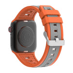 Two-Tone Vertical Stripe Silicone Watch Band, For Apple Watch 46mm / 49mm / 45mm / 44mm, For Apple Watch 42mm / 41mm / 40mm / 38mm