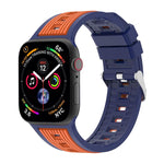 Two-Tone Vertical Stripe Silicone Watch Band, For Apple Watch 46mm / 49mm / 45mm / 44mm, For Apple Watch 42mm / 41mm / 40mm / 38mm