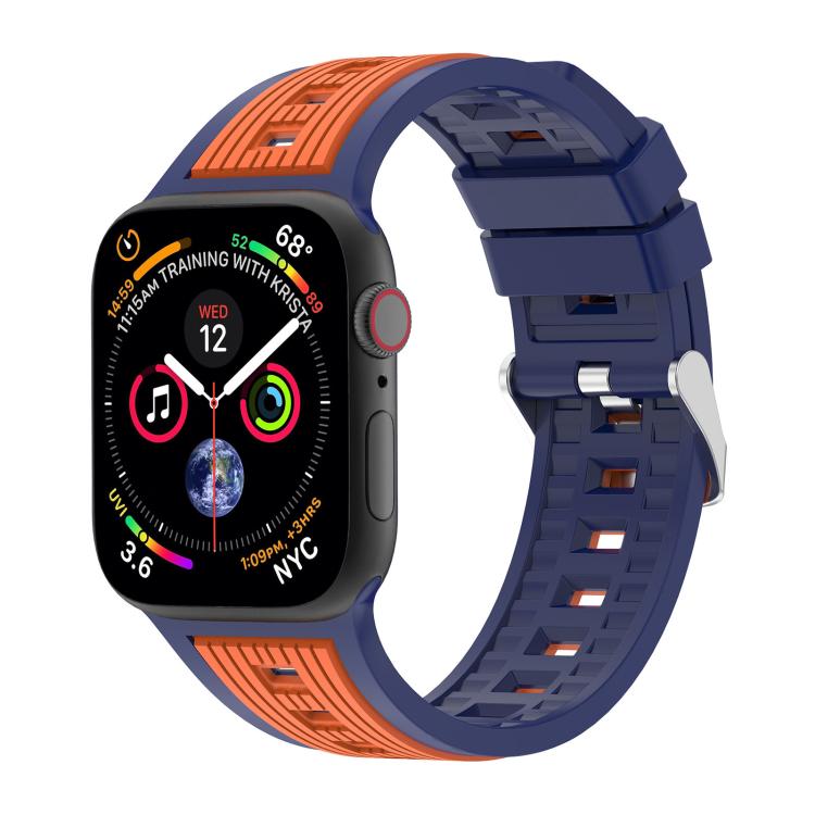 Two-Tone Vertical Stripe Silicone Watch Band, For Apple Watch 46mm / 49mm / 45mm / 44mm, For Apple Watch 42mm / 41mm / 40mm / 38mm