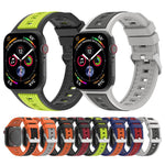 Two-Tone Vertical Stripe Silicone Watch Band, For Apple Watch 46mm / 49mm / 45mm / 44mm, For Apple Watch 42mm / 41mm / 40mm / 38mm