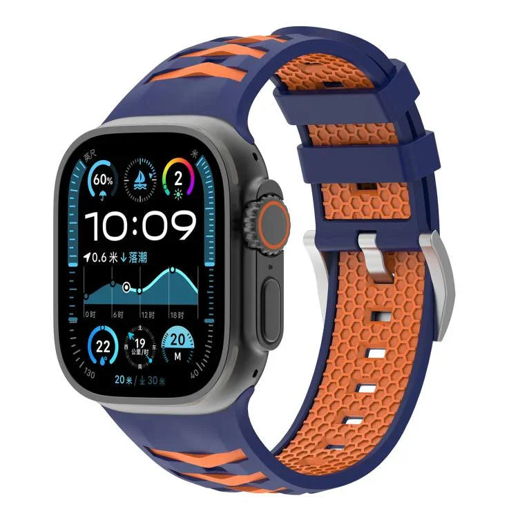 Tire Texture Two-Color Silicone Watch Band, For Apple Watch 46mm / 49mm / 45mm / 44mm, For Apple Watch 42mm / 41mm / 40mm / 38mm