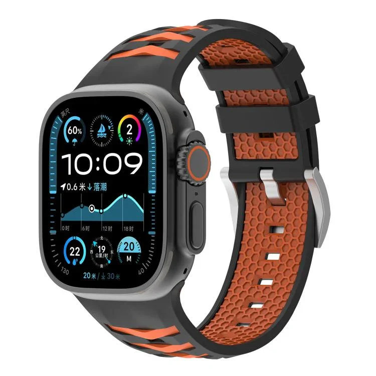 Tire Texture Two-Color Silicone Watch Band, For Apple Watch 46mm / 49mm / 45mm / 44mm, For Apple Watch 42mm / 41mm / 40mm / 38mm