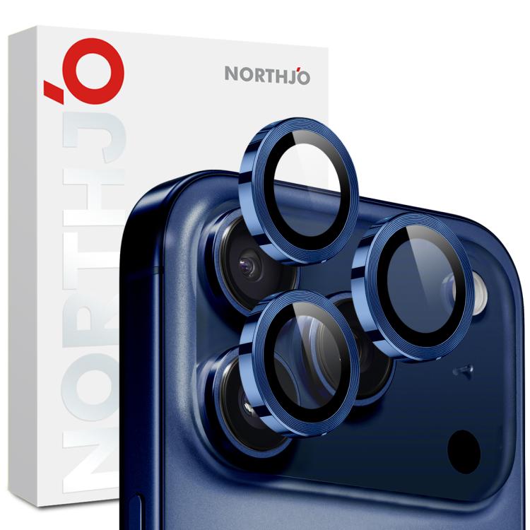 NORTHJO Camera Lens Protector CD Metal Ring Tempered Glass Film, For iPhone 17 Pro / 17 Pro Max