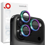NORTHJO Camera Lens Protector CD Metal Ring Tempered Glass Film, For iPhone 17 Pro / 17 Pro Max