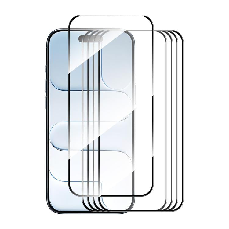 5pcs ENKAY Thickened Glue No White Edge High Aluminum-silicon Tempered Glass Film, For iPhone 17 Pro Max, For iPhone 17 Pro, For iPhone 17, For iPhone Air