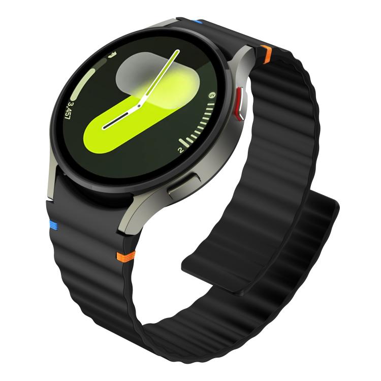 Wavy Grain Stitched Magnetic Silicone Watch Band, For Samsung Galaxy Watch 7 / 6 / 5 / 4