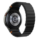 Wavy Grain Stitched Magnetic Silicone Watch Band, For Samsung Galaxy Watch 7 / 6 / 5 / 4