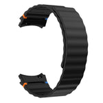 Wavy Grain Stitched Magnetic Silicone Watch Band, For Samsung Galaxy Watch 7 / 6 / 5 / 4