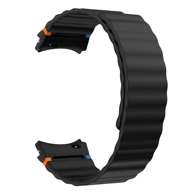 Wavy Grain Stitched Magnetic Silicone Watch Band, For Samsung Galaxy Watch 7 / 6 / 5 / 4