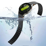 Wavy Grain Stitched Magnetic Silicone Watch Band, For Samsung Galaxy Watch 7 / 6 / 5 / 4