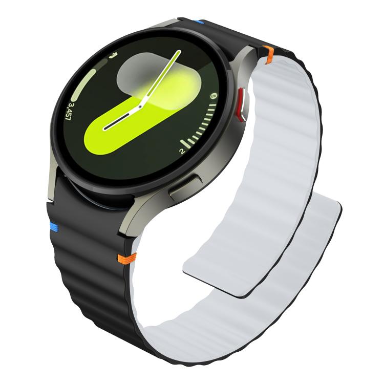 Wavy Grain Stitched Magnetic Silicone Watch Band, For Samsung Galaxy Watch 7 / 6 / 5 / 4