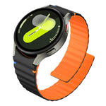 Wavy Grain Stitched Magnetic Silicone Watch Band, For Samsung Galaxy Watch 7 / 6 / 5 / 4