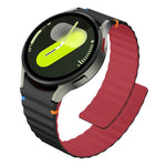 Wavy Grain Stitched Magnetic Silicone Watch Band, For Samsung Galaxy Watch 7 / 6 / 5 / 4