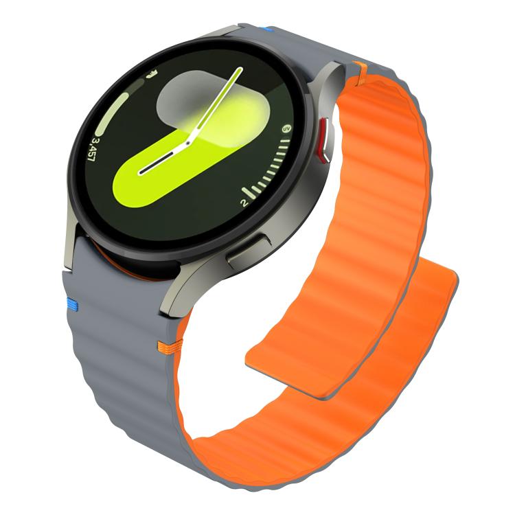 Wavy Grain Stitched Magnetic Silicone Watch Band, For Samsung Galaxy Watch 7 / 6 / 5 / 4