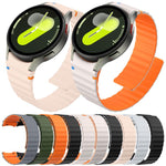 Wavy Grain Stitched Magnetic Silicone Watch Band, For Samsung Galaxy Watch 7 / 6 / 5 / 4
