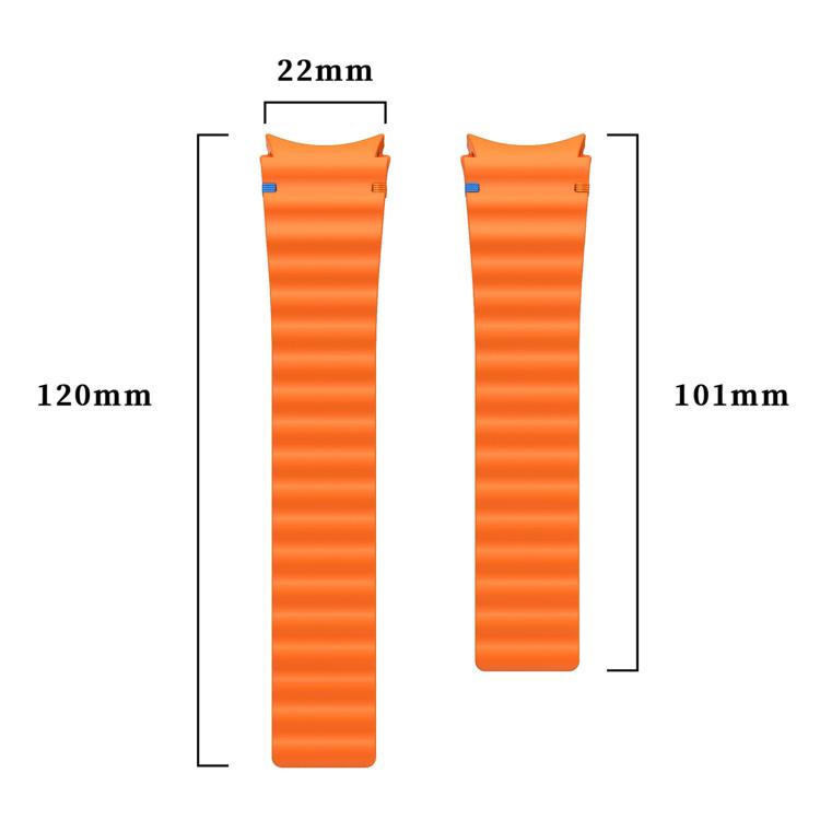 Wavy Grain Stitched Magnetic Silicone Watch Band, For Samsung Galaxy Watch 7 / 6 / 5 / 4