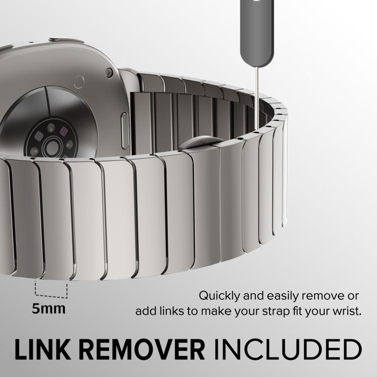 One Beads Butterfly Buckle Titanium Alloy Watch Band, For Samsung Galaxy Watch8 / Watch8 Classic