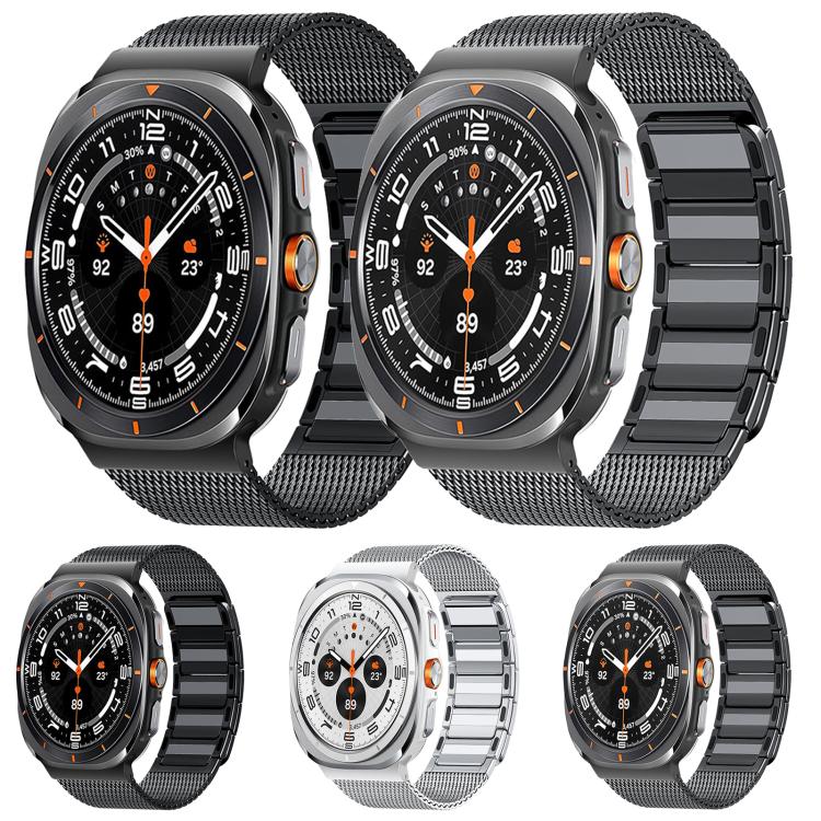 Magnetic Woven I-Shaped Stainless Steel Watch Band, For Samsung Galaxy Watch Ultra 47mm / Ultra 2025