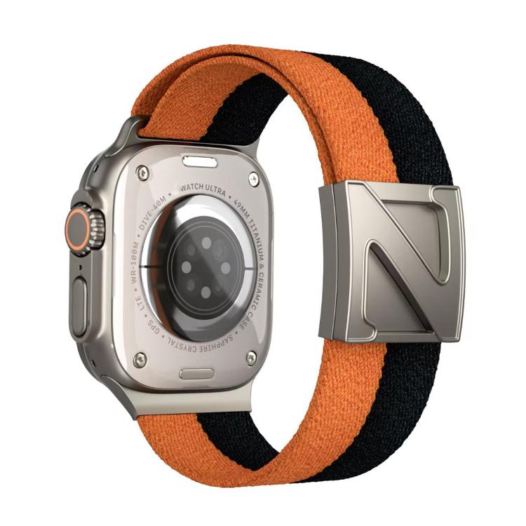 Z Shaped Magnetic Clasp Two Color Nylon Watch Band, For Apple Watch 46mm / 49mm / 45mm / 44mm, For Apple Watch 42mm / 41mm / 40mm / 38mm