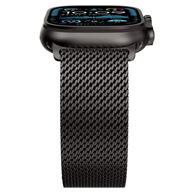 Metal Clasp Coarse Mesh Milan Stainless Steel Watch Band, For Apple Watch 46mm / 49mm / 45mm / 44mm