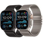 Metal Clasp Coarse Mesh Milan Stainless Steel Watch Band, For Apple Watch 46mm / 49mm / 45mm / 44mm