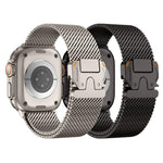 Metal Clasp Coarse Mesh Milan Stainless Steel Watch Band, For Apple Watch 46mm / 49mm / 45mm / 44mm