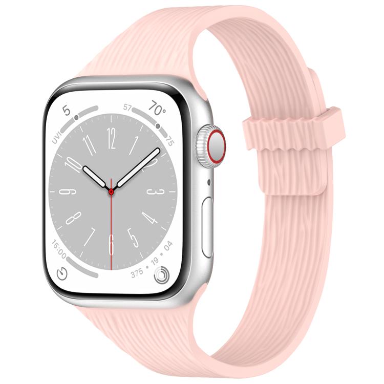 Water Wood Grain Small Waist Magnetic Silicone Watch Band, For Apple Watch 46mm / 49mm / 45mm / 44mm, For Apple Watch 42mm / 41mm / 40mm / 38mm