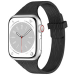 Water Wood Grain Small Waist Magnetic Silicone Watch Band, For Apple Watch 46mm / 49mm / 45mm / 44mm, For Apple Watch 42mm / 41mm / 40mm / 38mm