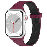 Water Wood Grain Small Waist Magnetic Silicone Watch Band, For Apple Watch 46mm / 49mm / 45mm / 44mm, For Apple Watch 42mm / 41mm / 40mm / 38mm