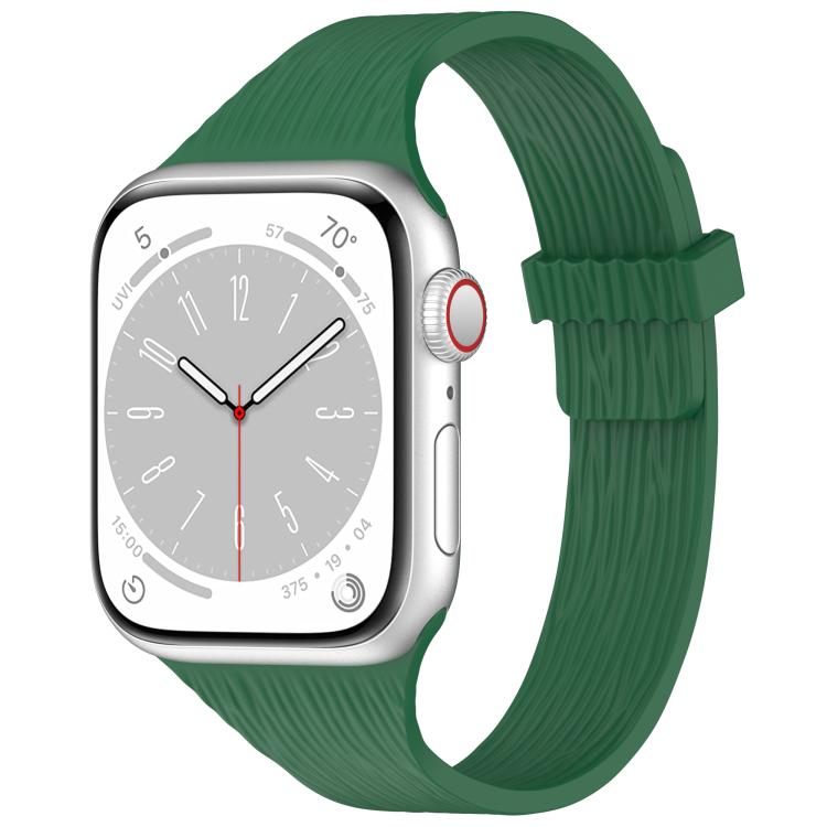 Water Wood Grain Small Waist Magnetic Silicone Watch Band, For Apple Watch 46mm / 49mm / 45mm / 44mm, For Apple Watch 42mm / 41mm / 40mm / 38mm