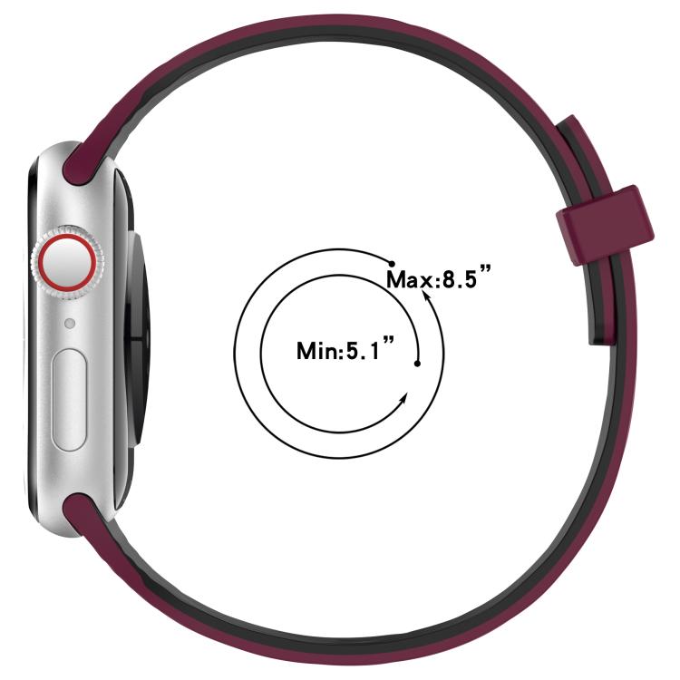 Water Wood Grain Small Waist Magnetic Silicone Watch Band, For Apple Watch 46mm / 49mm / 45mm / 44mm, For Apple Watch 42mm / 41mm / 40mm / 38mm