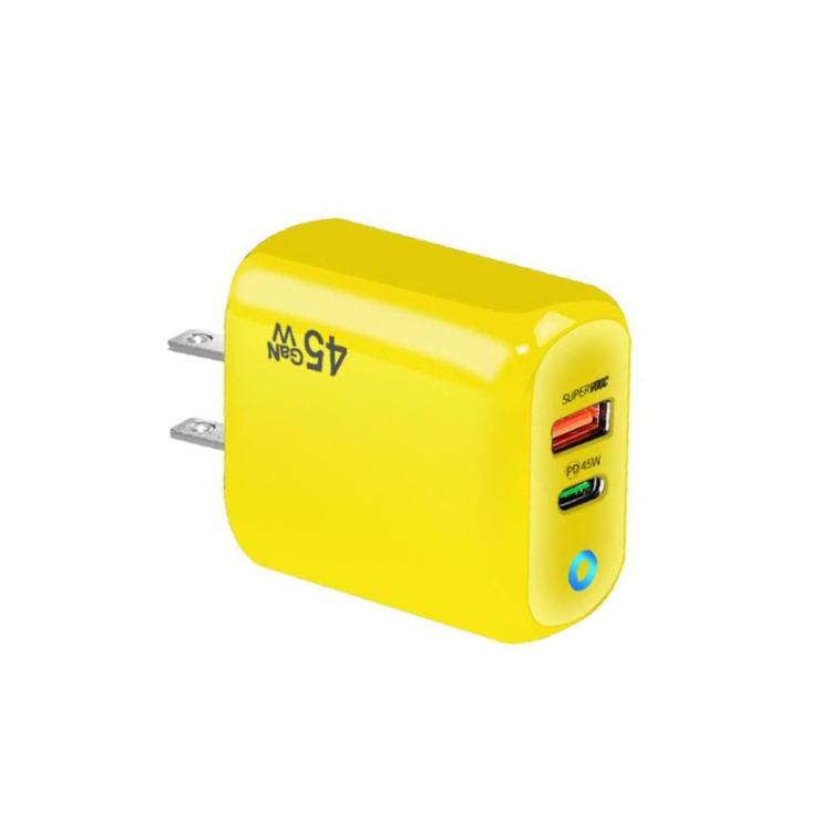 GaN 45W PD3.0 + QC3.0 Fully Compatible Protocol Charger for Laptops / Tablets，US Plug, US Plug