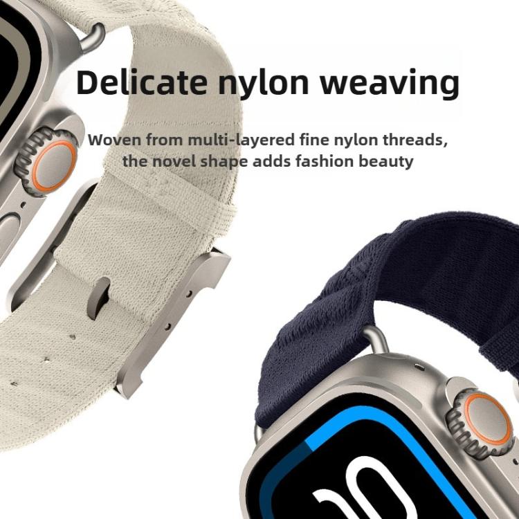 Style H Twill Nylon Watch Band, For Apple Watch 46mm / 49mm / 45mm / 44mm, For Apple Watch 42mm / 41mm / 40mm / 38mm