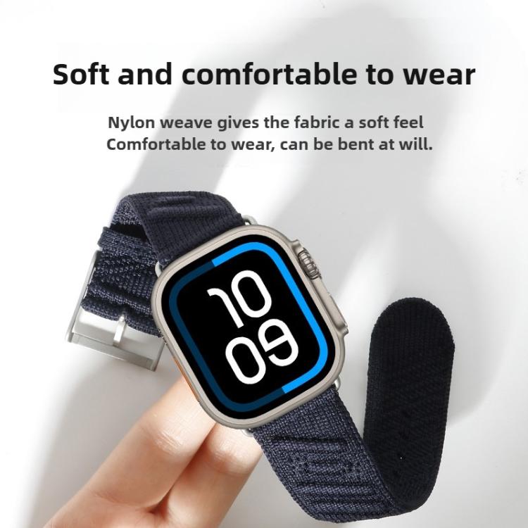 Style H Twill Nylon Watch Band, For Apple Watch 46mm / 49mm / 45mm / 44mm, For Apple Watch 42mm / 41mm / 40mm / 38mm