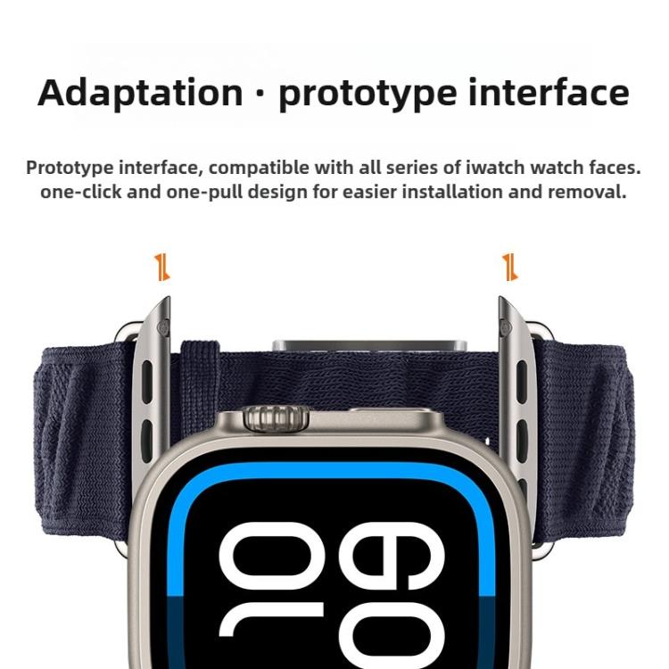 Style H Twill Nylon Watch Band, For Apple Watch 46mm / 49mm / 45mm / 44mm, For Apple Watch 42mm / 41mm / 40mm / 38mm