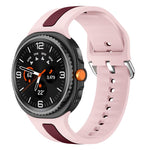 Silver Buckle Vertical Stripe Two Color Silicone Watch Band, For Samsung Galaxy Watch8 / Watch8 Classic