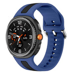 Silver Buckle Vertical Stripe Two Color Silicone Watch Band, For Samsung Galaxy Watch8 / Watch8 Classic