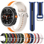 Silver Buckle Vertical Stripe Two Color Silicone Watch Band, For Samsung Galaxy Watch8 / Watch8 Classic