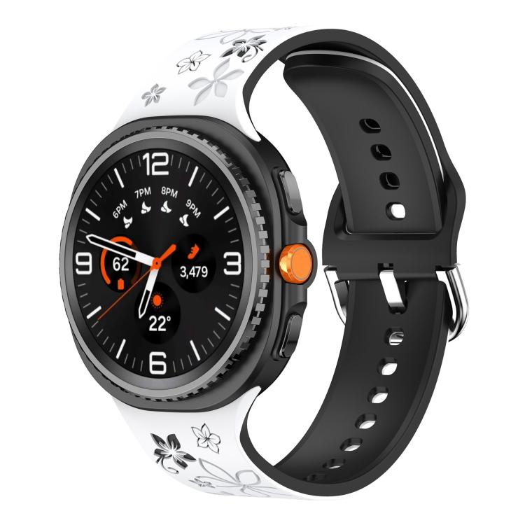 Dual Color Engraved Silicone Watch Band, For Samsung Galaxy Watch8 / Watch8 Classic