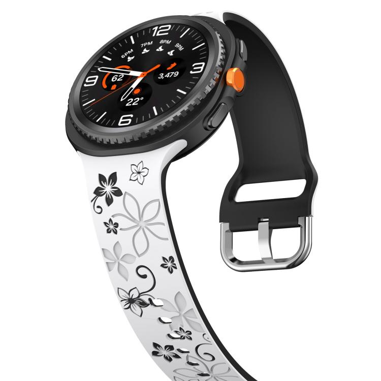 Dual Color Engraved Silicone Watch Band, For Samsung Galaxy Watch8 / Watch8 Classic