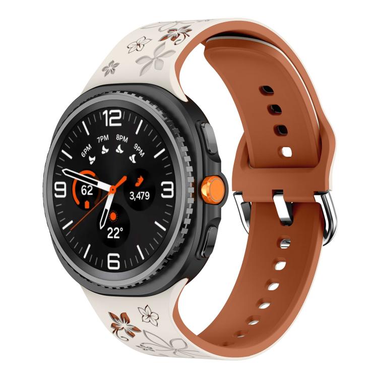 Dual Color Engraved Silicone Watch Band, For Samsung Galaxy Watch8 / Watch8 Classic