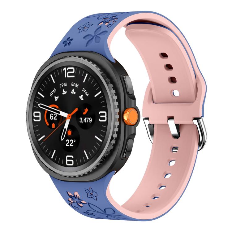 Dual Color Engraved Silicone Watch Band, For Samsung Galaxy Watch8 / Watch8 Classic